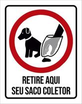 Placa Cachorro Retire Aqui Seu Saco Coletor 27X35