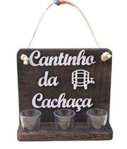 Placa Cantinho Da Cachaça Churrasqueira Decoração Madeira