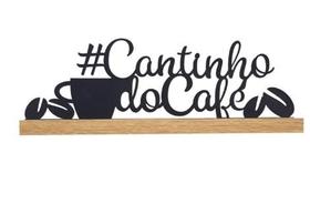Placa Cantinho do Café em Ferro e Madeira