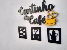 Placa cantinho do café mdf 4 peças alto relevo 30cm decoração Placa cantinho do café mdf 4 peças alto relevo 30cm decoração