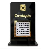 Placa Cardápio QR Code Acrílico para Restaurantes e Bares