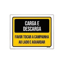 Placa Carga Descarga Tocar Campainha Ao Lado 27X35Cm