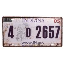 Placa Carro Antiga Decorativa Metálica Vintage Indiana 41427 - Lorben