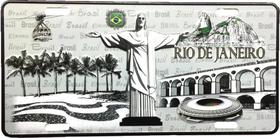 Placa Carro Decoração Lembrança Rio De Janeiro Auto Relevo Placa Carro Decoração Lembrança Rio De Janeiro Auto Relevo
