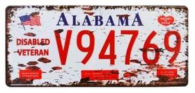 Placa Carro Decorativa Enfeite Alabama Mdf Madeira