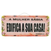 Placa Carro Decorativa Enfeite Salmo A Mulher Sábia Mdf Madeira