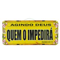 Placa Carro Decorativa Enfeite Salmo Agindo Deus Mdf Madeira