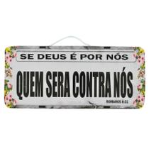 Placa Carro Decorativa Enfeite Salmo Se Deu é Por Nós Mdf Madeira