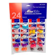 Placa cartelas de unhas postiças coloridas 24 pacotes 576 unidades alta qualidade