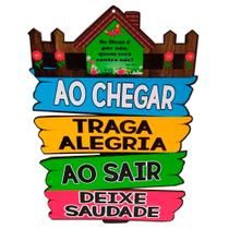Placa Casa Decorativa de Parede Green - Traga Alegria e Deixe Saudade