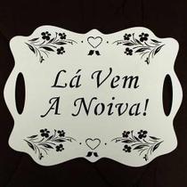 Placa Casamento Mdf Noiva Entrada De Igreja Personalizada Branca P7