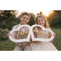 Placa Casamento Victare Porta Aliança - Modelo Coração