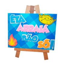 Placa Cavalete - Eta Arraia Bão Sô - Laranja - 1 unidade - Grinfest - Rizzo Placa Cavalete - Eta Arraia Bão Sô - Laranja - 1 unidade - Grinfest - Rizzo