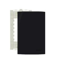 Placa Cega 4x2 Sleek Clean Com Suporte Ebony Preto