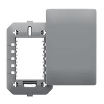 Placa Cega Com Suporte 4x2 Cinza Chumbo Habitat Onix - Fame Placa Cega Com Suporte 4x2 Cinza Chumbo Habitat Onix - Fame
