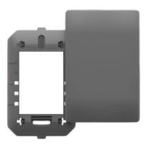 Placa Cega Espelho Tampa com Suporte 4x2 Habitat Onix Chumbo Placa Cega Espelho Tampa com Suporte 4x2 Habitat Onix Chumbo