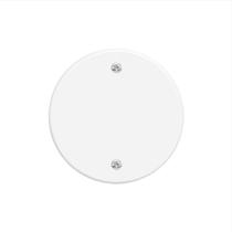 Placa Cega Redonda Espelho Tampa 3'' Branca Fame