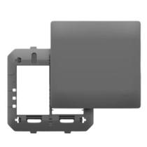 Placa Cega Tampa Espelho 4x4 Com Suporte Habitat Onix Chumbo Fame