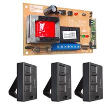 Placa Central Motor Portão 433Mhz Ppa Garen Rcg Universal Seg Hitron e 3 Controles