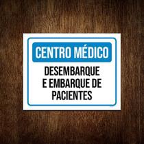 Placa Centro Médico Desembarque Embarque Pacientes 27x35