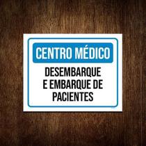 Placa Centro Médico Desembarque Embarque Pacientes 27X35