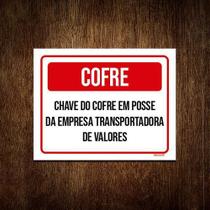 Placa Chave Cofre Em Posse Empresa Transportadora 18x23 5un Placa Chave Cofre Em Posse Empresa Transportadora 18x23 5un