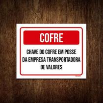 Placa Chave Cofre Em Posse Empresa Transportadora 18x23 5un Placa Chave Cofre Em Posse Empresa Transportadora 18x23 5un