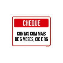 Placa Cheque Contas Com Mais De 6 Meses 27X35