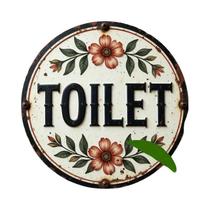 Placa Circular De Madeira Com Design Floral De 8 Polegadas Para Banheiro, Arte Fresca Para Uso