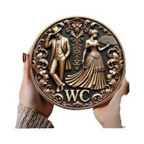 Placa Circular Retrô De Madeira Para Banheiro 8 Polegadas, Indicador Universal De Banheiro Masculino Placa Circular Retrô De Madeira Para Banheiro 8 Polegadas, Indicador Universal De Banheiro Masculino