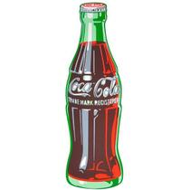 Placa Coca Cola Garrafa KS Madeira 40x12cm Placa Coca Cola Garrafa KS Madeira 40x12cm