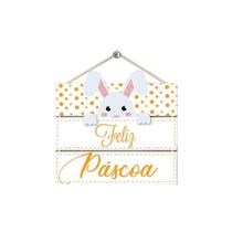 Placa Coelhinho Feliz Páscoa MDF 24x34cm 1und - Grintoy Placa Coelhinho Feliz Páscoa MDF 24x34cm 1und - Grintoy
