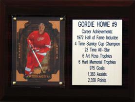 Placa colecionável C&I NHL Detroit Red Wings Gordie Howe