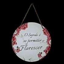 Placa com Corda 24 x 24 cm Florescer MDF