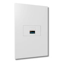 Placa Com Módulo USB 2A Recta 4x2 Branca - B.Lux Placa Com Módulo USB 2A Recta 4x2 Branca - B.Lux