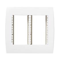 Placa Com Suporte 3 Seções + 3 Seções 4 x 4 BRANCA LINHA ILUS SOPRANO