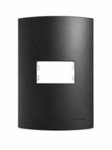 Placa Com Suporte 4x2 1 Posto Clean Preto Fosco Margirius Cor:Preto Placa Com Suporte 4x2 1 Posto Clean Preto Fosco Margirius Cor:Preto