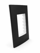 Placa Com Suporte 4x2 3 Postos Clean Preto Fosco Margirius Cor:Preto Placa Com Suporte 4x2 3 Postos Clean Preto Fosco Margirius Cor:Preto