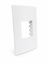 Placa com Suporte 4x2 de 2 Postos Branco Sleek MarGirius Cor:Branco Placa com Suporte 4x2 de 2 Postos Branco Sleek MarGirius Cor:Branco