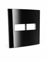 Placa com Suporte 4x4 2 Postos Sleek Ebony Preta MarGirius Placa com Suporte 4x4 2 Postos Sleek Ebony Preta MarGirius