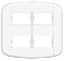 Placa com Suporte 4x4 4 Modulos Blanc Fame 3943 Placa com Suporte 4x4 4 Modulos Blanc Fame 3943