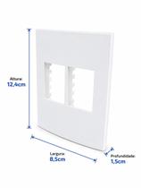 Placa Com Suporte 4x4 4 Postos Sleek Branco Margirius Cor:Branco Placa Com Suporte 4x4 4 Postos Sleek Branco Margirius Cor:Branco