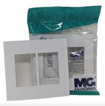 Placa Com Suporte 4x4 Embutida 6 Postos Sleek Margirius Branca Placa Com Suporte 4x4 Embutida 6 Postos Sleek Margirius Branca