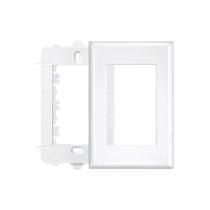 Placa com Suporte Fame Evidence 4x2 para 3 Módulos Horizontais Branca