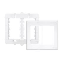 Placa com Suporte Fame Evidence 4x4 para 6 Módulos Horizontais Branca