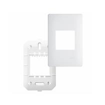 Placa com Suporte Fame Habitat 4x2 para 2 Módulos Verticais Branca Placa com Suporte Fame Habitat 4x2 para 2 Módulos Verticais Branca