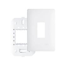 Placa com Suporte Fame Habitat 4x2 para Módulo Vertical Branco Placa com Suporte Fame Habitat 4x2 para Módulo Vertical Branco