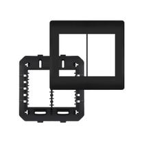 Placa Com Suporte Fame Habitat Black 4X4 Para 6 Módulos Horizontais Preta Placa Com Suporte Fame Habitat Black 4X4 Para 6 Módulos Horizontais Preta