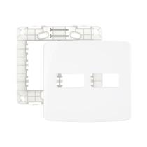 Placa com Suporte MarGirius B3 4x4 para 2 Módulos Horizontais Branca Placa com Suporte MarGirius B3 4x4 para 2 Módulos Horizontais Branca