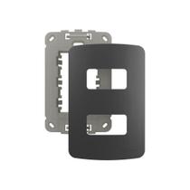 Placa Com Suporte Margirius B3 Colors 4x2 Para 2 Módulos Horizontais Grafite Placa Com Suporte Margirius B3 Colors 4x2 Para 2 Módulos Horizontais Grafite